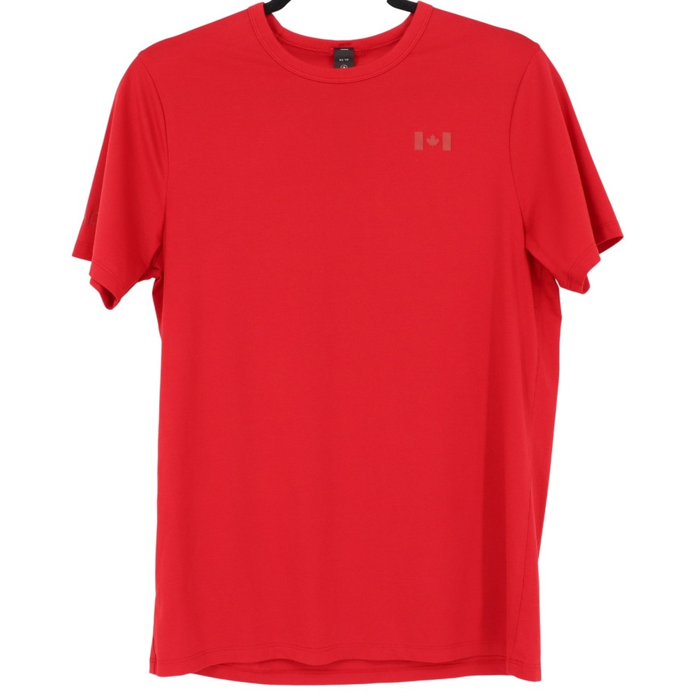 Lululemon Men's Team Canada Olympics Red T-Shirt Size XS Pima Cotton Blend